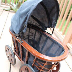 Vintage Doll Wood Carriage - Photo Shoot Prop Pretend Play Cosplay Collect